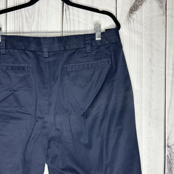 Lands' End Mid Rise Chino Shorts Women Sz 16W (39x10) Navy Stretch Solid Pockets - Picture 6 of 7